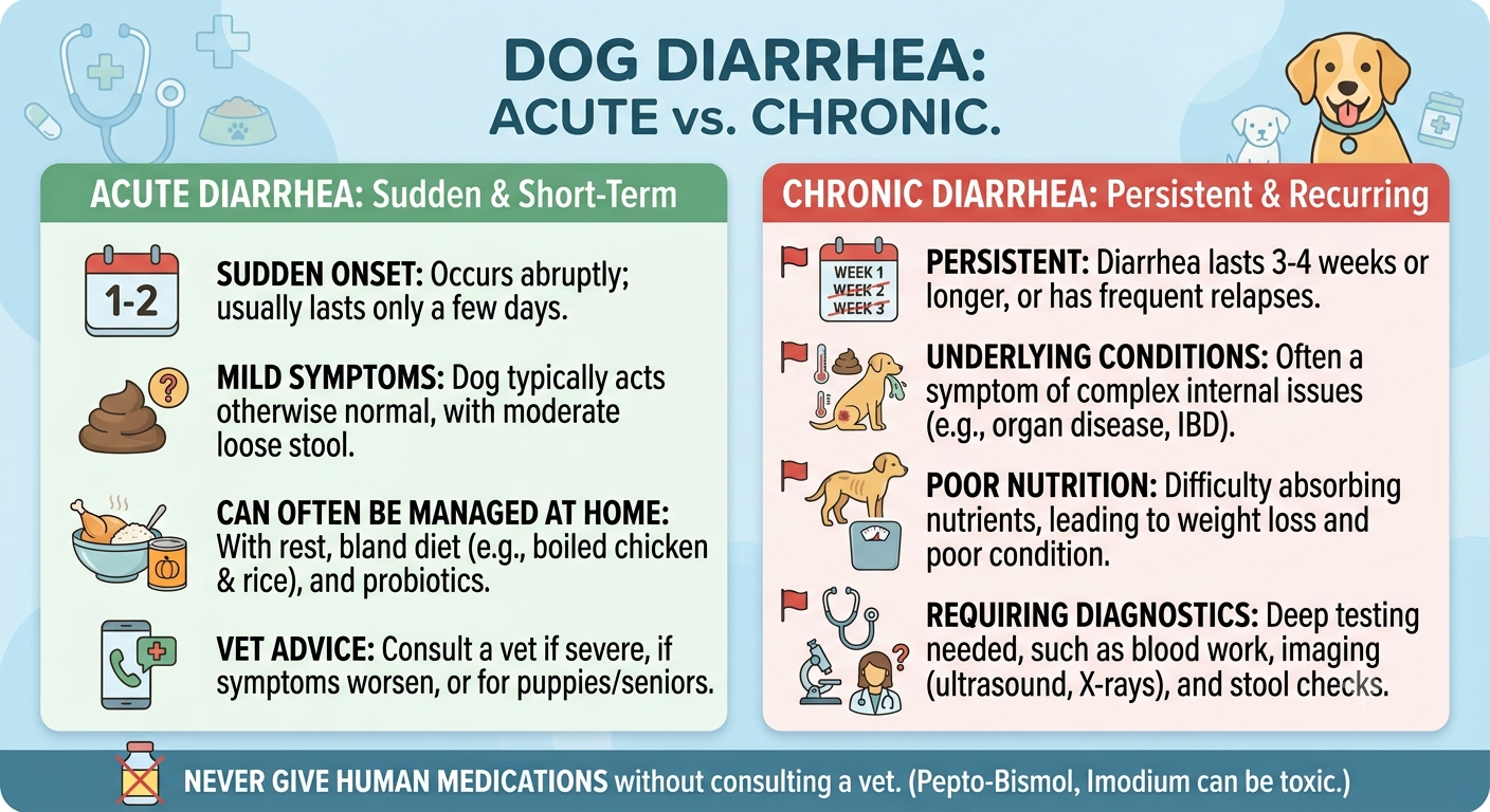 Comparison graphic acute dog diarrhea versus chronic diarrhea in dogs