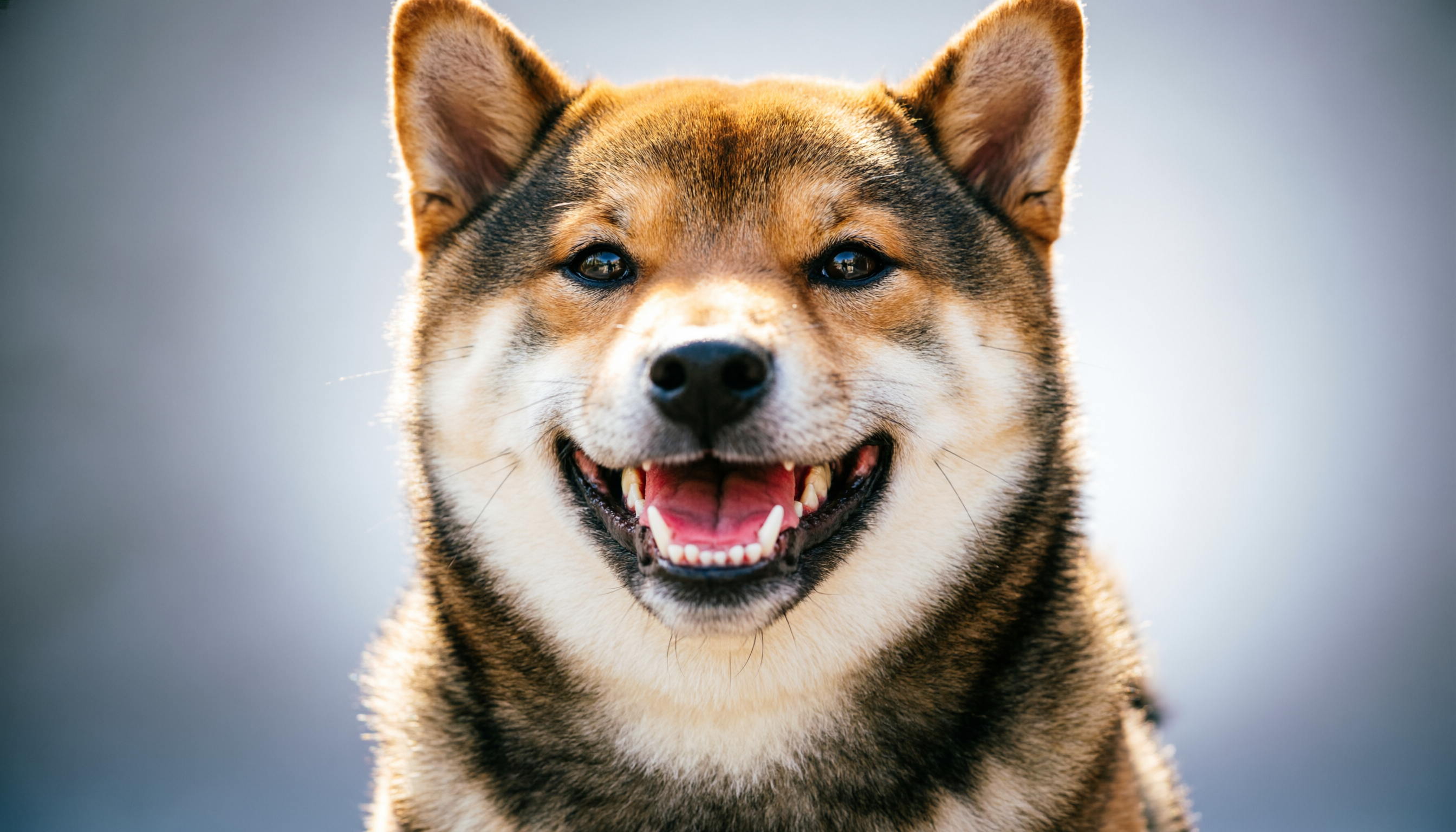 Healthy dog with clean teeth and fresh breath after proper dental care
